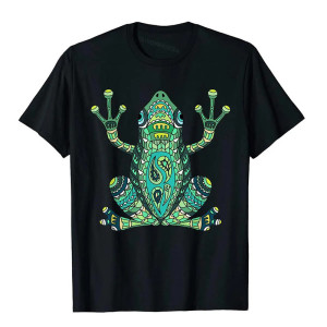 Tribal Frog Totem T-Shirt - Unique Graphic Tee in 10 Colors !