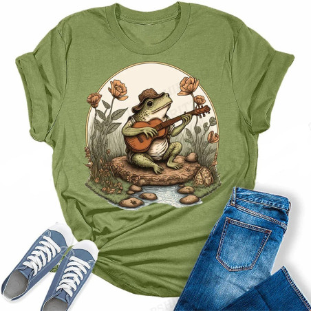 Funny Frog Playing Guitar T-Shirt