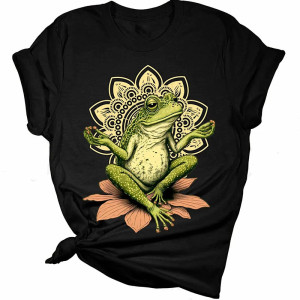 Zen Frog T-Shirt | Cute Meditation Yoga Tee for Nature Lovers