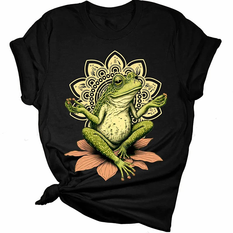 Zen Frog T-Shirt | Cute Meditation Yoga Tee for Nature Lovers