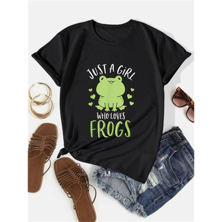 Cute Frog T-Shirt "Just a Girl Who Loves Frogs"