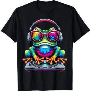 Funny DJ Frog T-Shirt | "Frog Vibes MixMaster" 🐸🎧