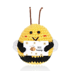 Handmade "Bee Happy" Messenger Bee 🐝🌼 – Cute Crochet Gift