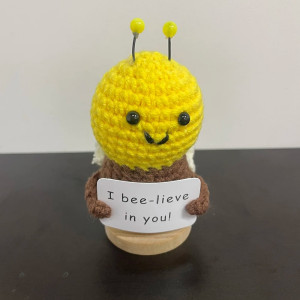 Handmade Positive Bee Plush – I bee-lieve in you! 🐝💛 Cute Gift