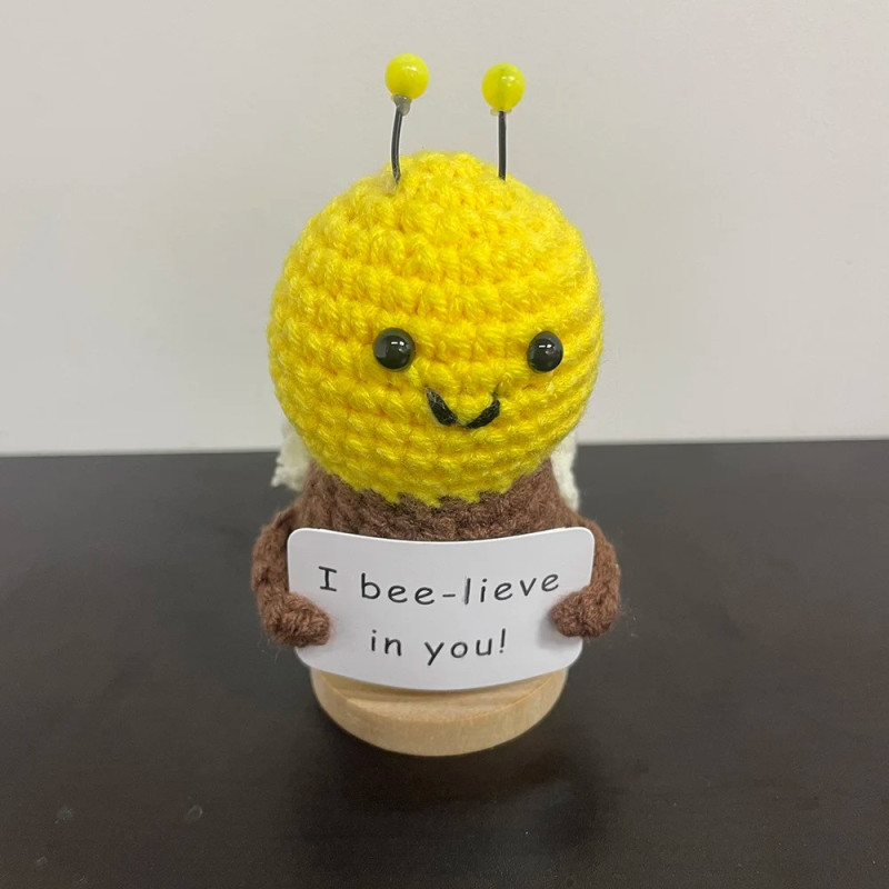 Handmade Positive Bee Plush – I bee-lieve in you! 🐝💛 Cute Gift