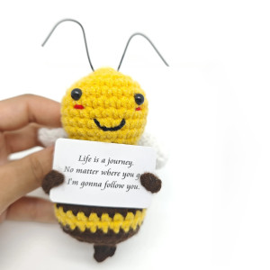 Handmade Crochet Bee "Life is a Journey" - Cute Positive Message Gift 🐝