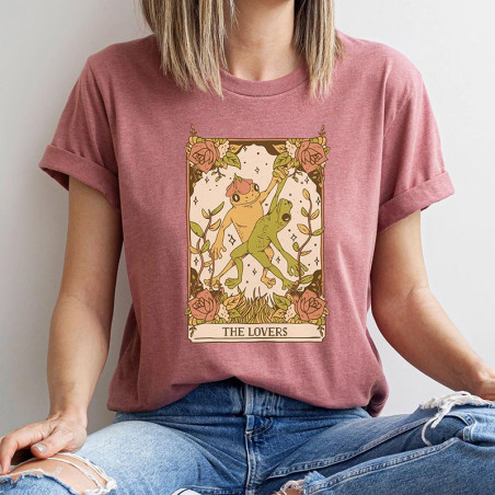 Cute Frog Tarot Card T-Shirt | The Lovers Witchy Gift Idea