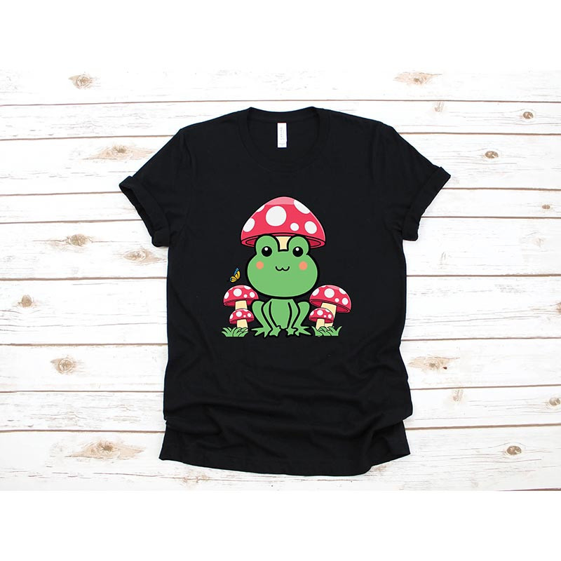 Cute Frog Mushroom T-Shirt | Enchanted Forest Gift Tee