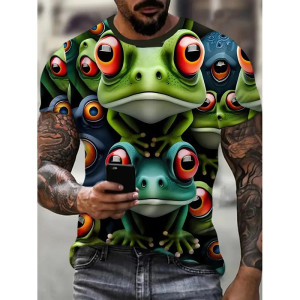 Psychedelic Frog T-Shirt | Unique Red-Eyed Army Graphic Tee