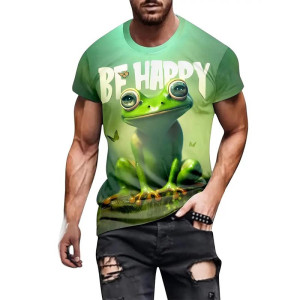 Cute Frog T-Shirt | Positive 'Be Happy' Graphic Tee Gift