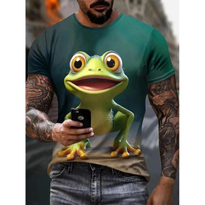 Cute Happy Frog T-Shirt | Funny 3D Print Gift for Frog Lovers