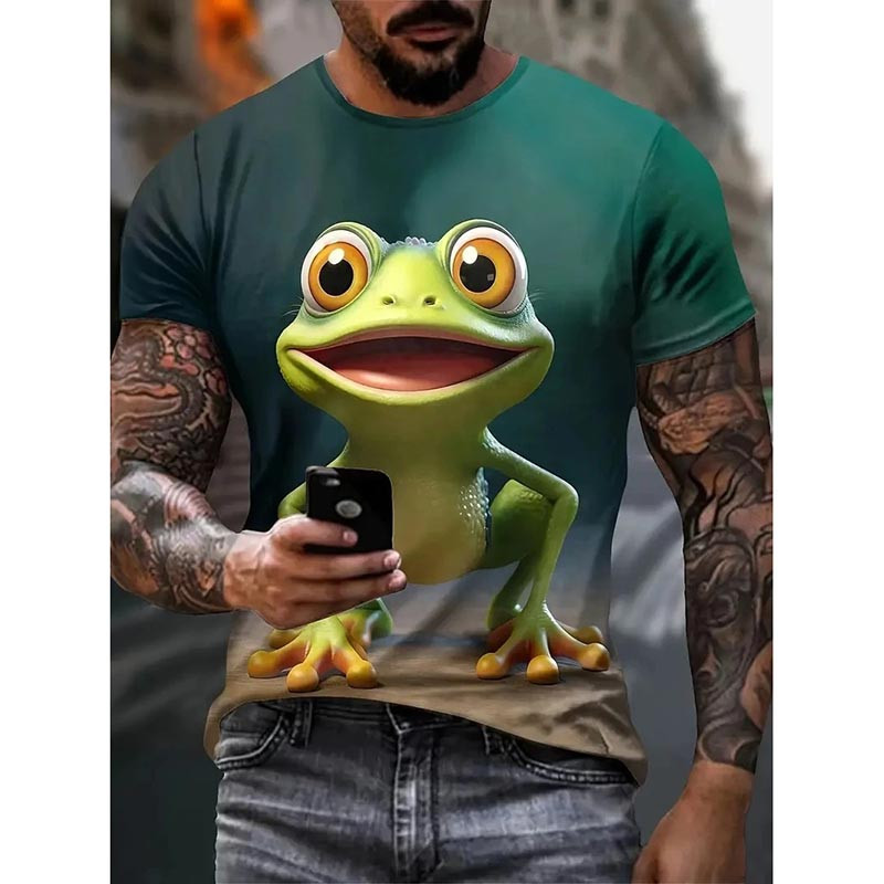 Cute Happy Frog T-Shirt | Funny 3D Print Gift for Frog Lovers