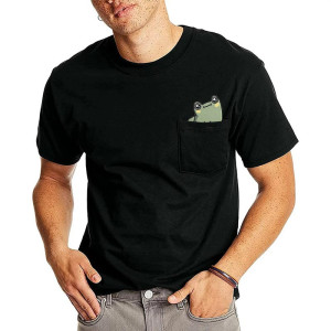 Funny Cheeky Frog T-Shirt | Cute Peek-a-Boo Pocket Tee