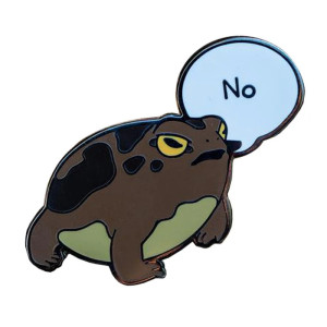 Sassy 'NO' Toad Enamel Pin | Funny Frog Brooch Gift Idea