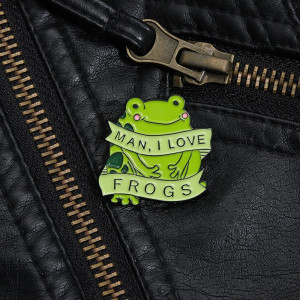 Cute Frog Enamel Pin | "Man, I Love Frogs" | Funny Gift Idea