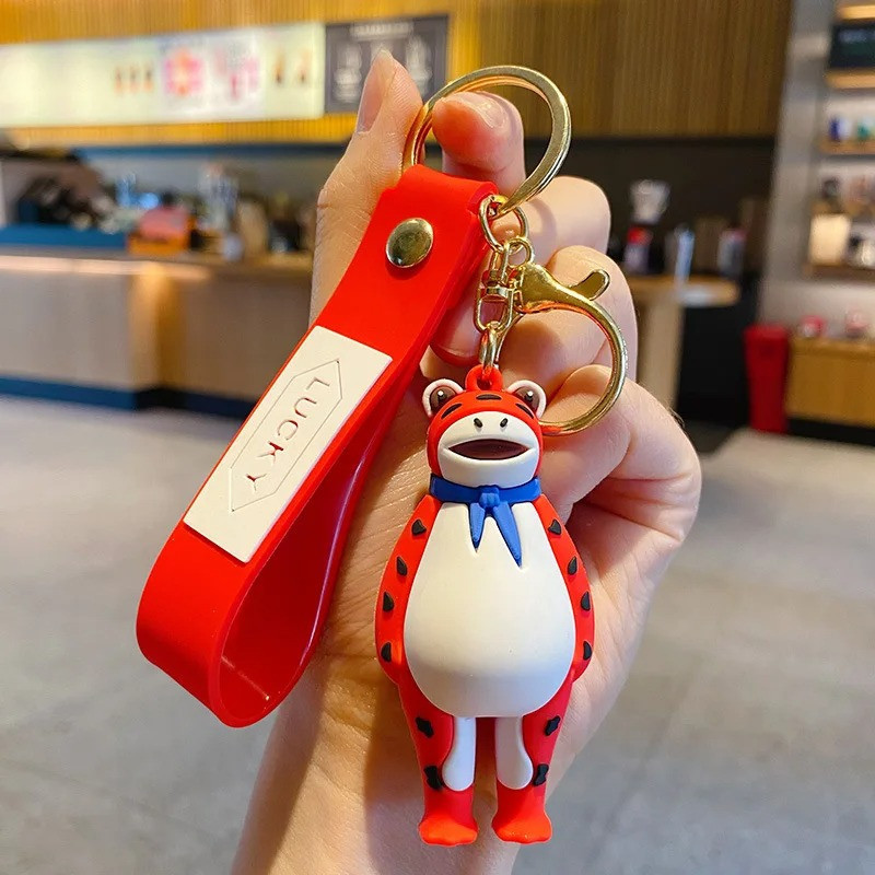 Lucky Cartoon Frog Keychain – Cute Gift in Red or Green