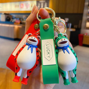 Lucky Cartoon Frog Keychain – Cute Gift in Red or Green