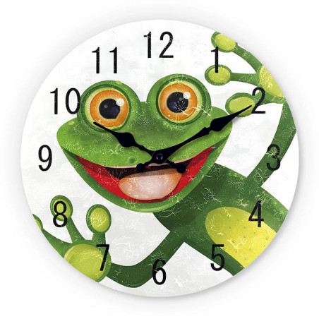 Funny Frog Wall Clock | Cute Kids Room & Nursery Decor Gift