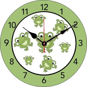 Cute Frog Wall Clock for Kids Room | Funny Nursery Decor