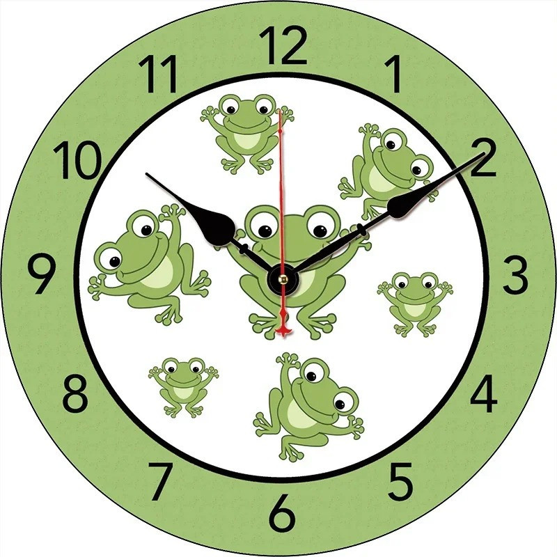 Cute Frog Wall Clock for Kids Room | Funny Nursery Decor