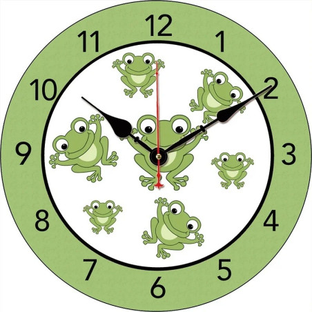 Cute Frog Wall Clock for Kids Room | Funny Nursery Decor