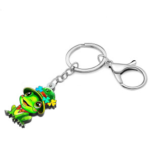 St. Patrick's Day Frog Keychain | Lucky Clover Gift | 1001bees