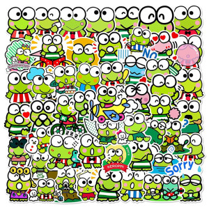 Pop Party Frog Stickers | Cute Keroppi Kawaii Decals – 50 Pcs