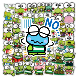 Pop Party Frog Stickers | Cute Keroppi Kawaii Decals – 50 Pcs