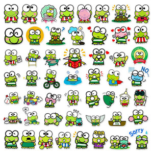 Pop Party Frog Stickers | Cute Keroppi Kawaii Decals – 50 Pcs
