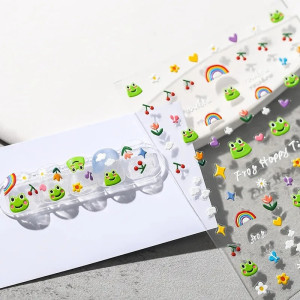 Happy Time 3D Frog Stickers | Cute Kawaii Puffy Sticker Sheet