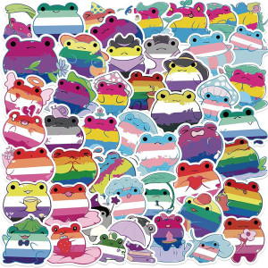 Rainbow Frog Stickers | Cute LGBTQIA+ Decals – Up to 50 pcs