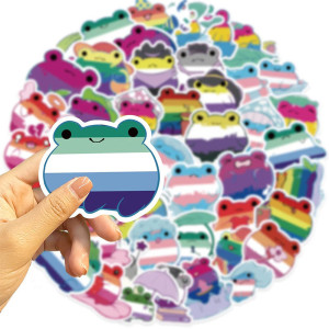 Rainbow Frog Stickers | Cute LGBTQIA+ Decals – Up to 50 pcs