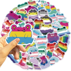 Rainbow Frog Stickers | Cute LGBTQIA+ Decals – Up to 50 pcs