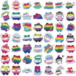 Rainbow Frog Stickers | Cute LGBTQIA+ Decals – Up to 50 pcs