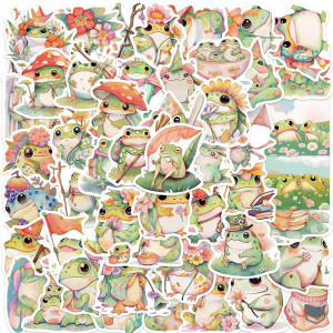 Cute Boho Frog Stickers | Pastel Decals - Up to 50 Pcs