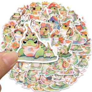 Cute Boho Frog Stickers | Pastel Decals - Up to 50 Pcs
