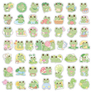 Kawaii Frog Stickers | Pack of 50 Cute & Zen Decals