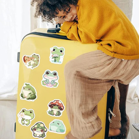 Cute Cartoon Frog Stickers | Pack of 46 Waterproof Decals