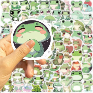 Cute Cartoon Frog Stickers | Pack of 46 Waterproof Decals