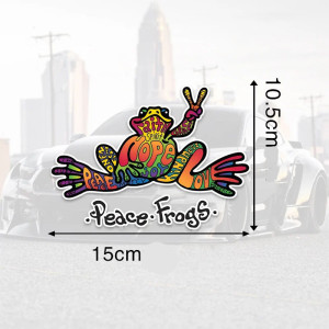 Cute Peace & Love Frog Sticker ✌️ | Rainbow Vinyl Decal Gift