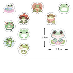 Cute Frog Stickers – Roll of 500 Adorable Kawaii Decals