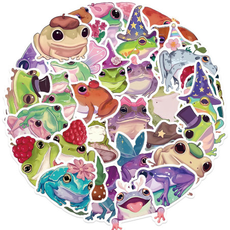 Cute Magic Frog Stickers ✨ Set of 50 Enchanted Decals 🐸