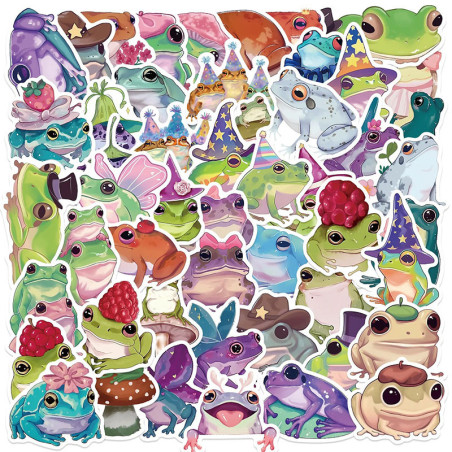 Cute Magic Frog Stickers ✨ Set of 50 Enchanted Decals 🐸