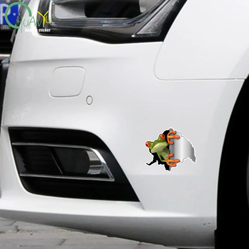 Funny 3D Frog Stickers | Set of 2 | Cute Car & Wall Decal
