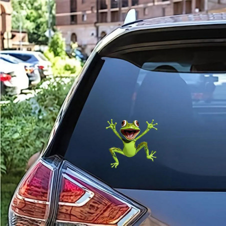 Cute Green Frog Sticker | Funny 5.5" Decal for Car & Laptop