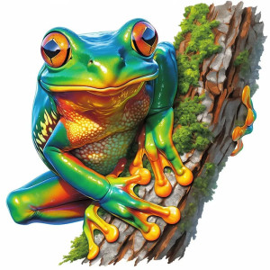 Tropical Rainbow Frog Sticker | Realistic Vinyl Decal - 5 Sizes