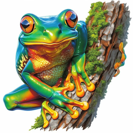 Tropical Rainbow Frog Sticker | Realistic Vinyl Decal - 5 Sizes