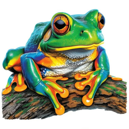Tropical Rainbow Frog Sticker | Realistic Vinyl Decal - 5 Sizes