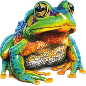 Tropical Rainbow Frog Sticker | Realistic Vinyl Decal - 5 Sizes
