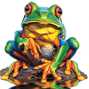 Tropical Rainbow Frog Sticker | Realistic Vinyl Decal - 5 Sizes